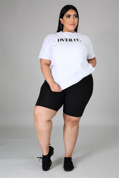 plus size biker shorts outfits.